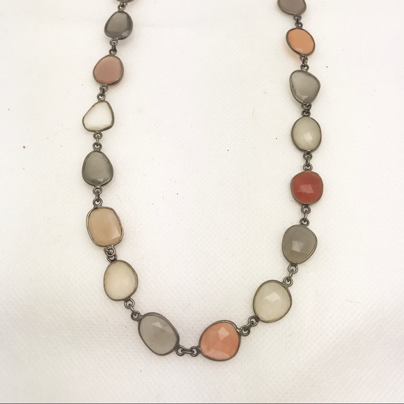 Moonstone Chalcedony Bezel Necklace